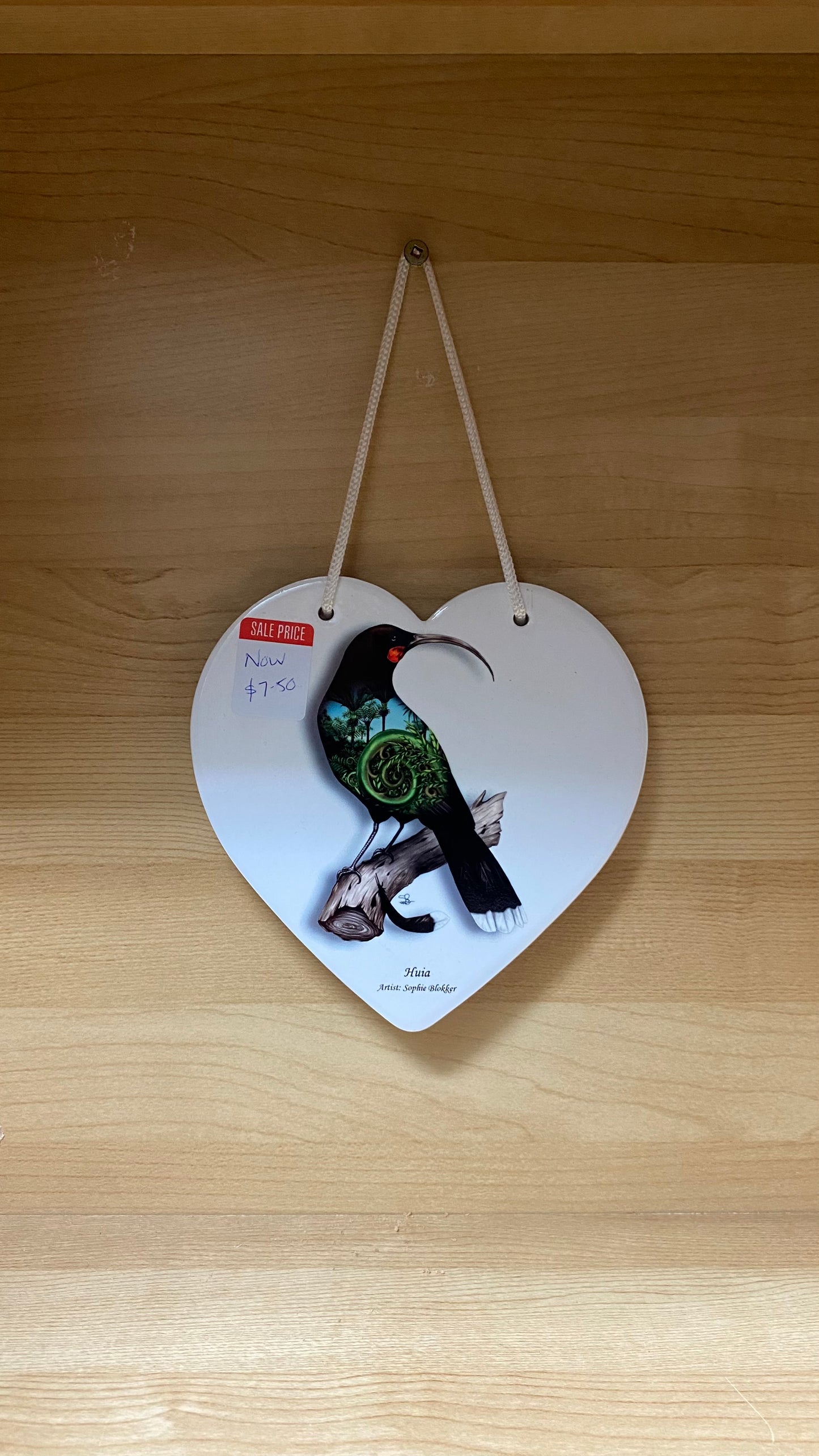 Ceramic Heart Wall Hanging with cork backing and cord - Seconds Stock