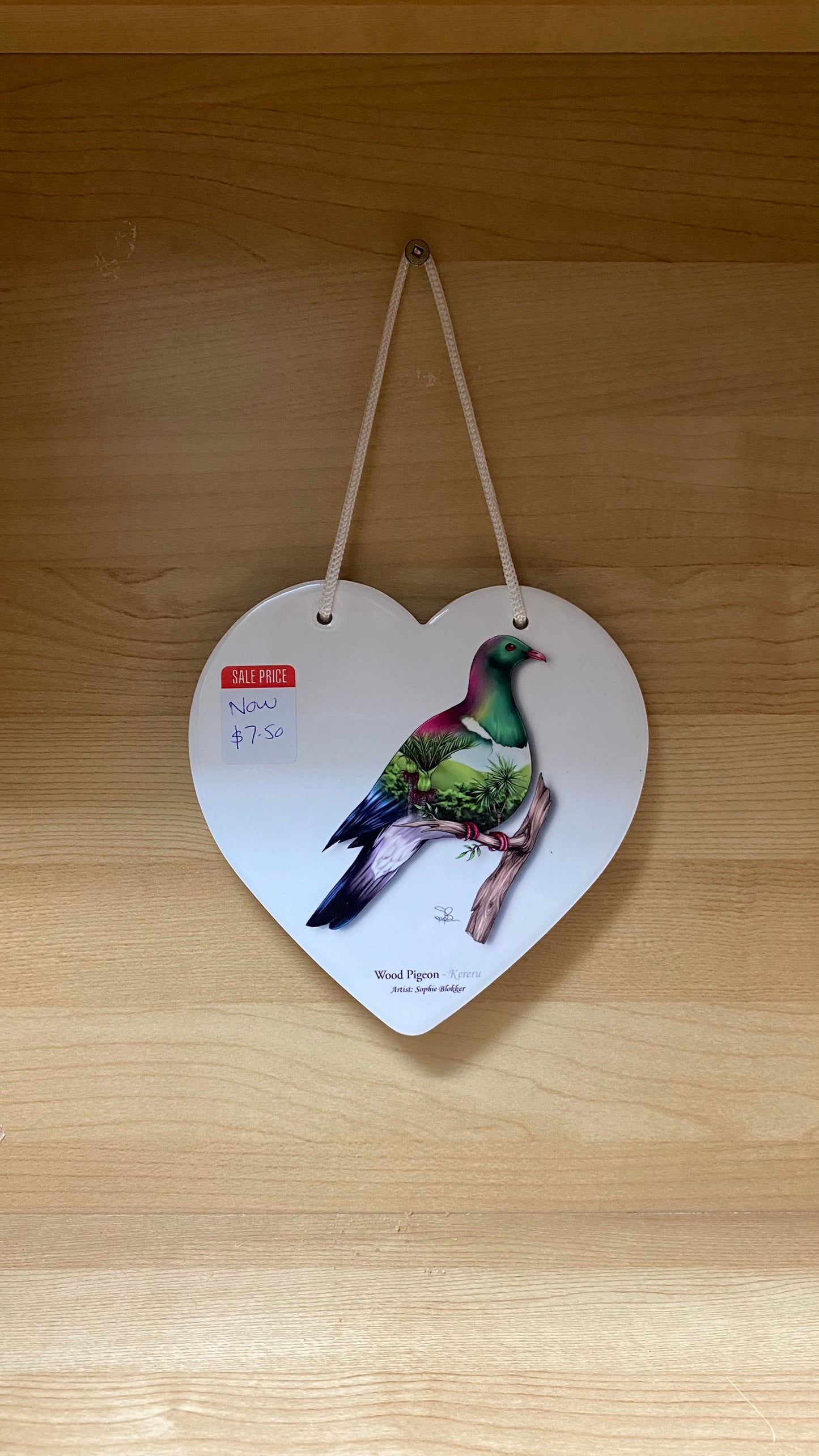 Ceramic Heart Wall Hanging with cork backing and cord - Seconds Stock