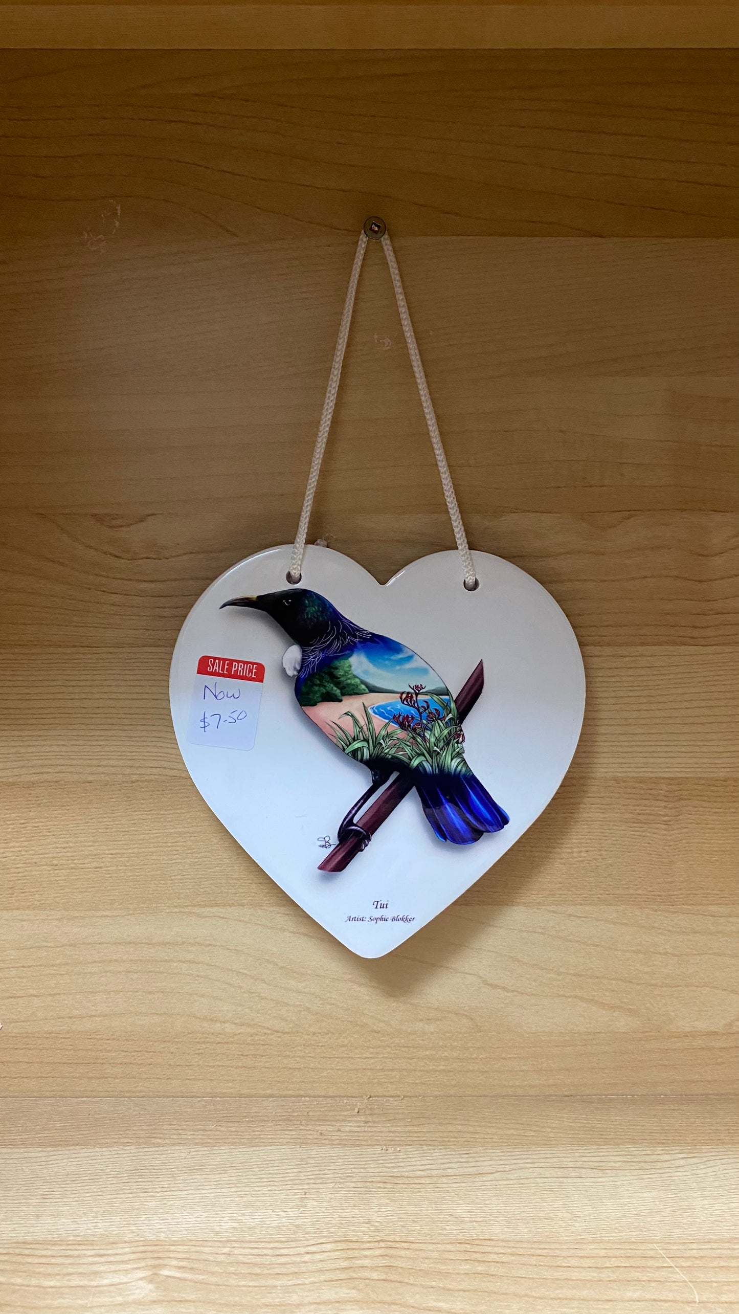 Ceramic Heart Wall Hanging with cork backing and cord - Seconds Stock
