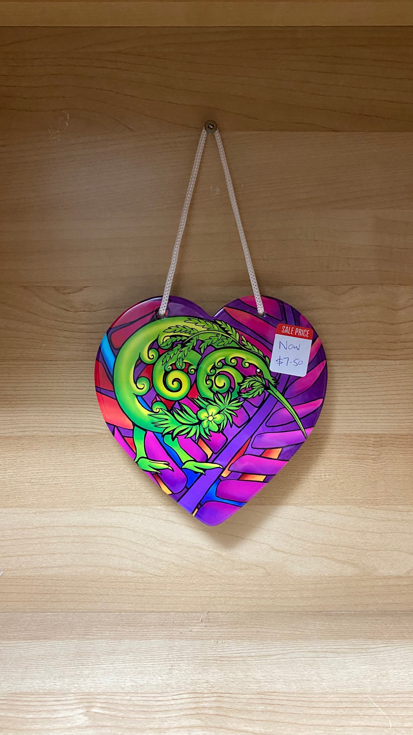 Ceramic Heart Wall Hanging with cork backing and cord - Seconds Stock