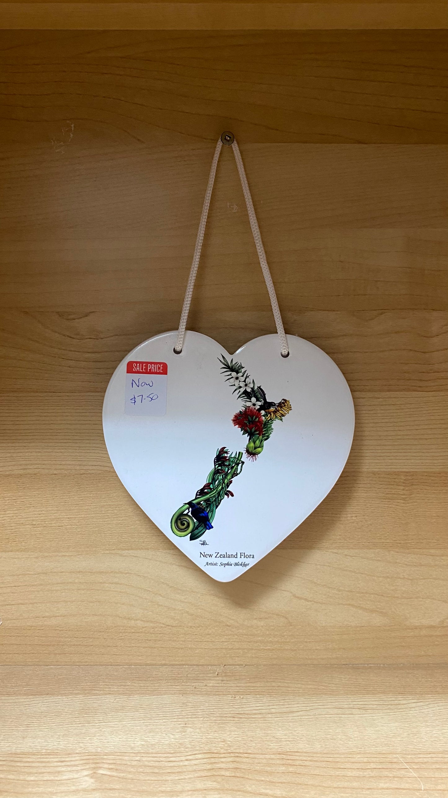 Ceramic Heart Wall Hanging with cork backing and cord - Seconds Stock