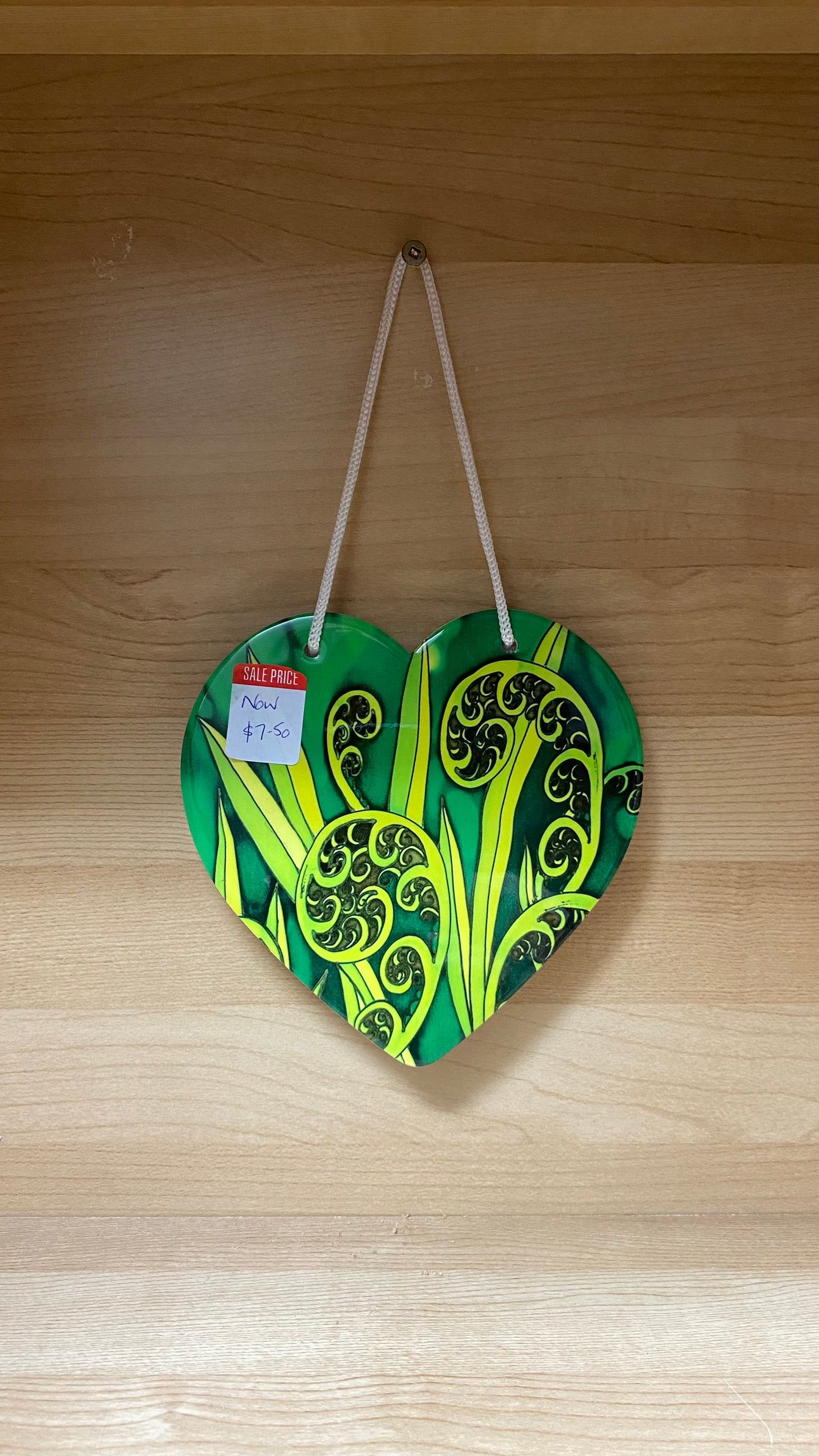 Ceramic Heart Wall Hanging with cork backing and cord - Seconds Stock