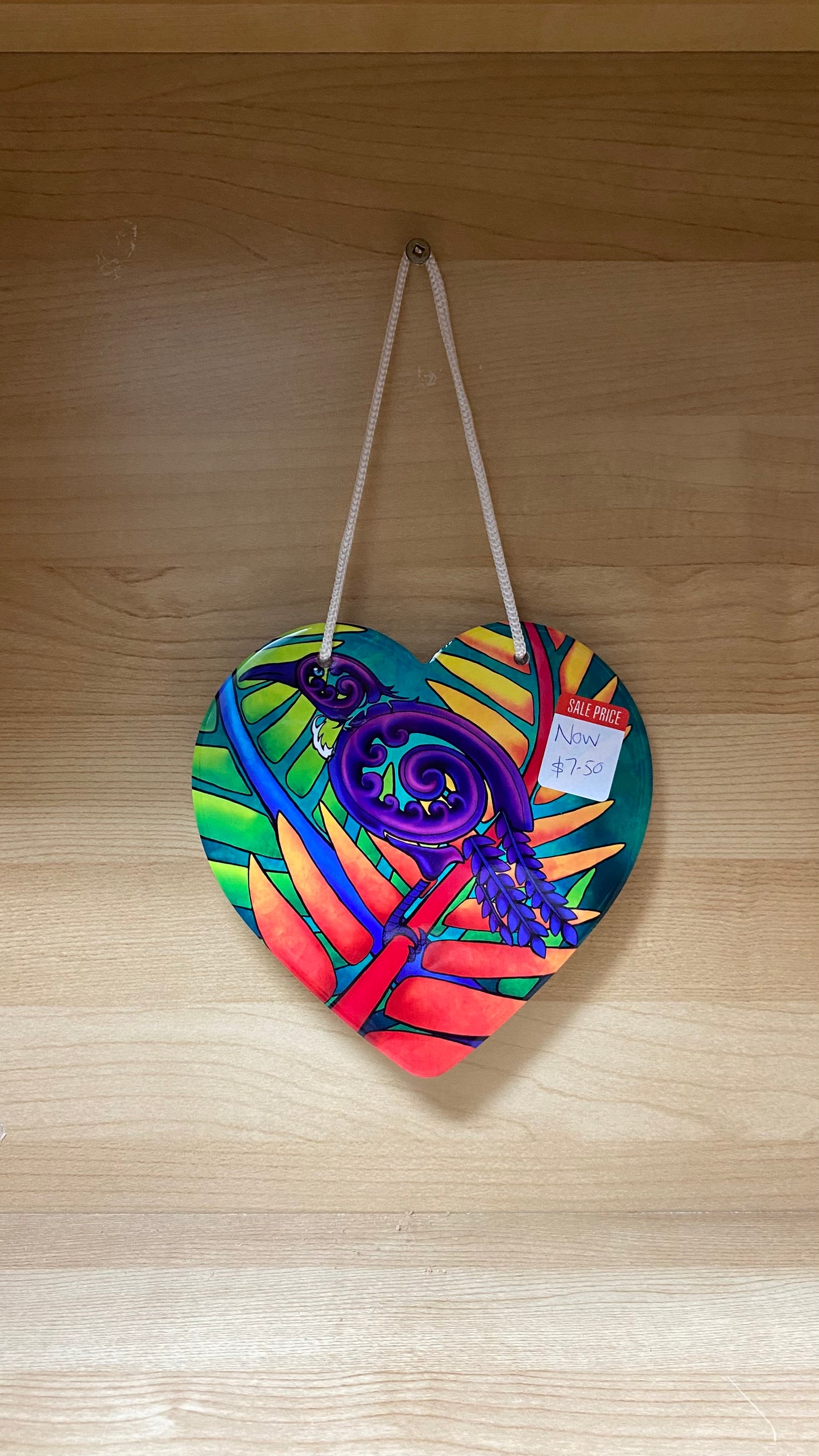 Ceramic Heart Wall Hanging with cork backing and cord - Seconds Stock
