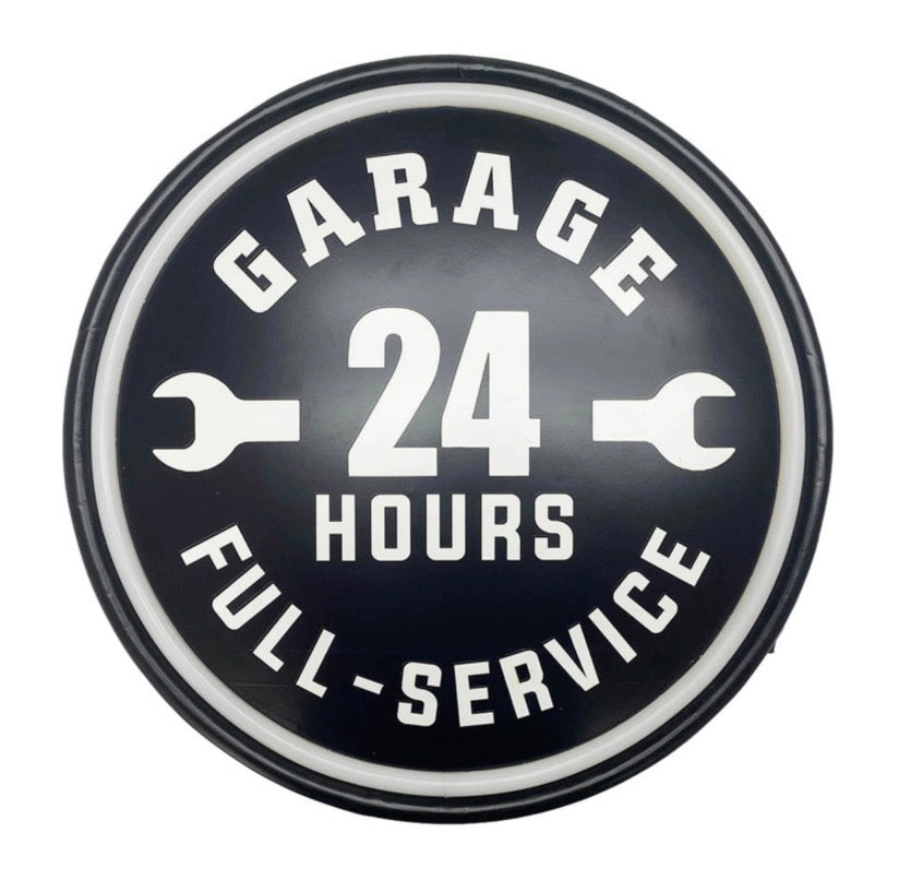 Garage 24 Hours Full Service Wallart with LED light