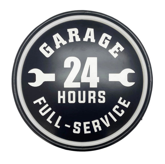 Garage 24 Hours Full Service Wallart with LED light