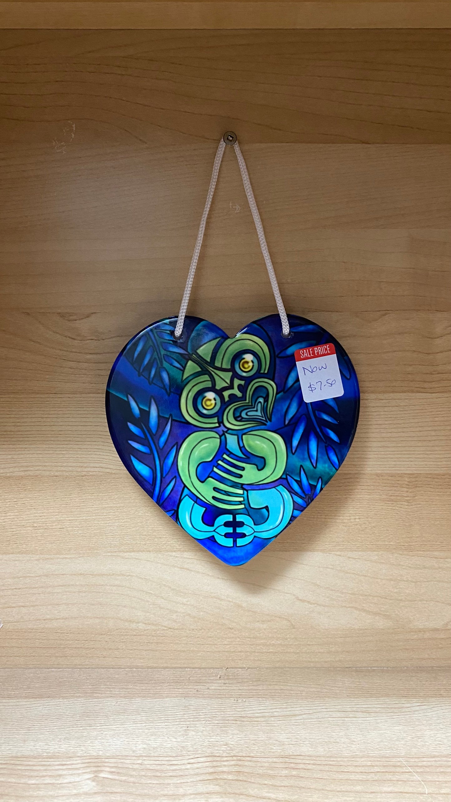 Ceramic Heart Wall Hanging with cork backing and cord - Seconds Stock