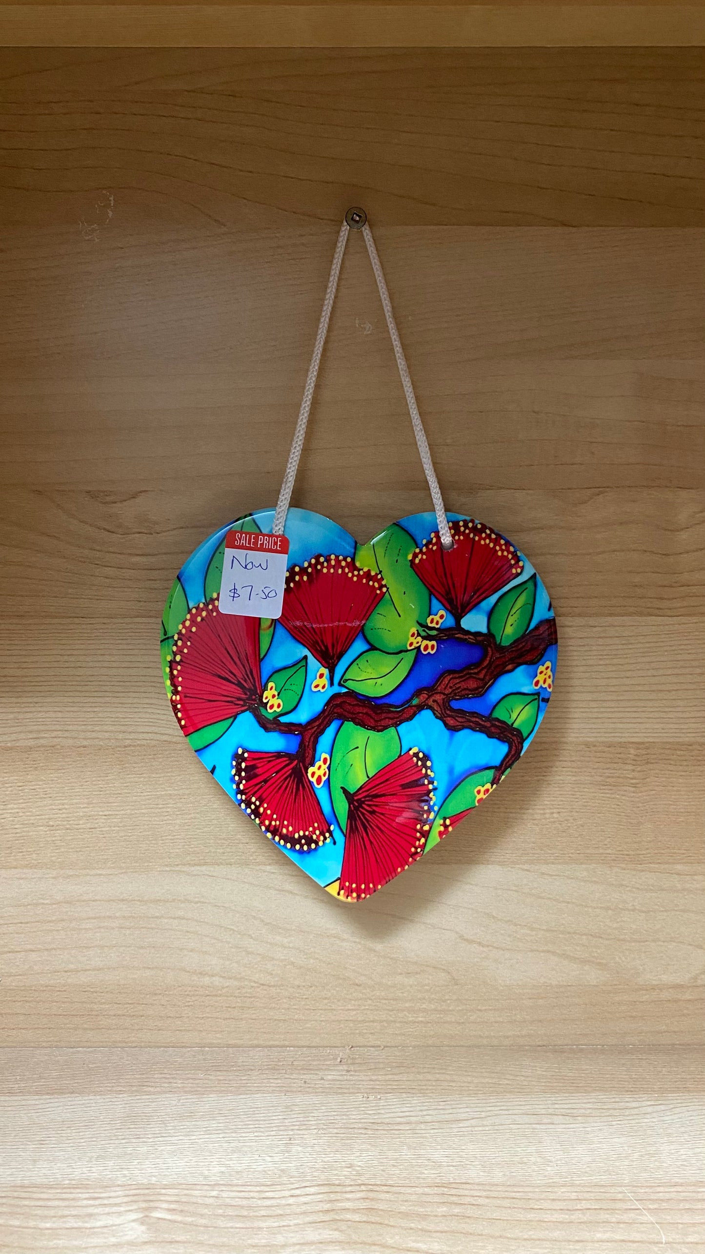 Ceramic Heart Wall Hanging with cork backing and cord - Seconds Stock